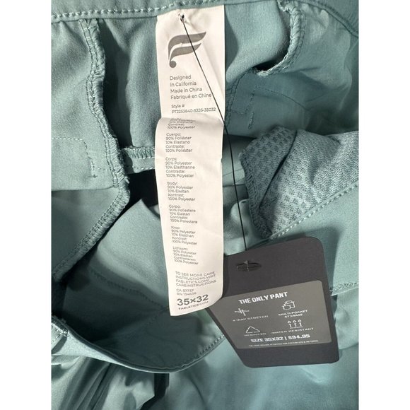 Fabletics The Only Pant 35 X 32 Chino Mens Performance Pants Aqua Wave NWT Golf - Picture 4 of 5